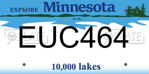 EUC464 Minnesota License Plate