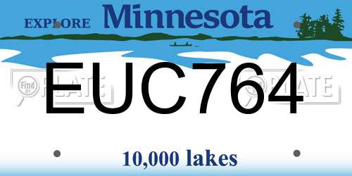 EUC764 Minnesota License Plate