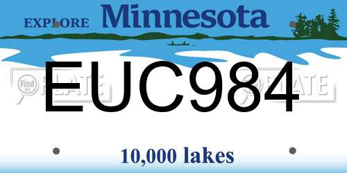 EUC984 Minnesota License Plate
