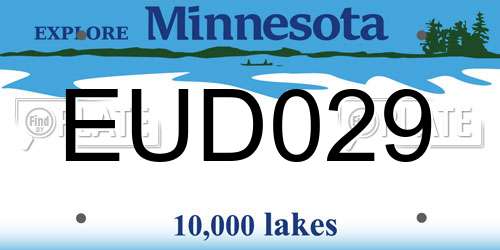 EUD029 Minnesota License Plate