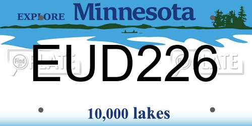 EUD226 Minnesota License Plate