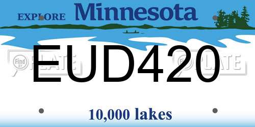 EUD420 Minnesota License Plate