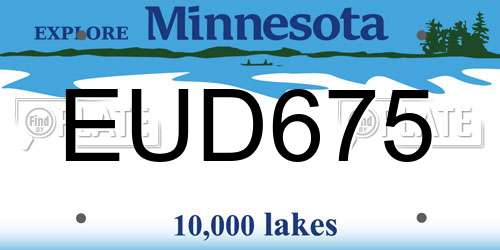 EUD675 Minnesota License Plate