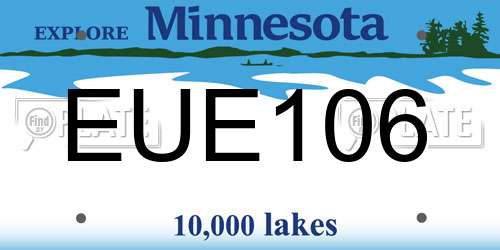 EUE106 Minnesota License Plate