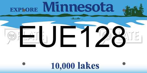 EUE128 Minnesota License Plate