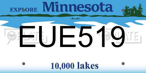 EUE519 Minnesota License Plate