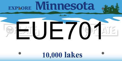 EUE701 Minnesota License Plate