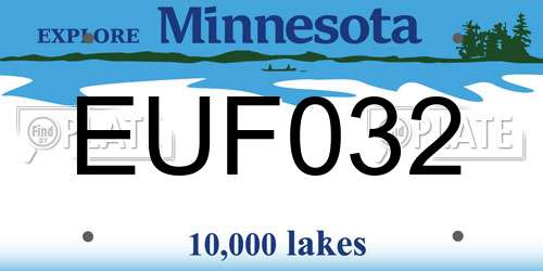 EUF032 Minnesota License Plate