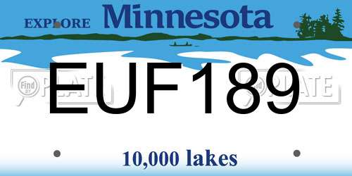 EUF189 Minnesota License Plate