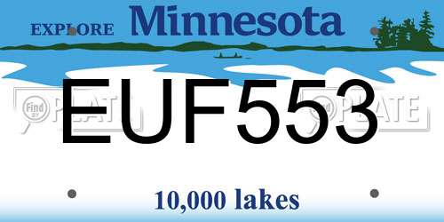EUF553 Minnesota License Plate