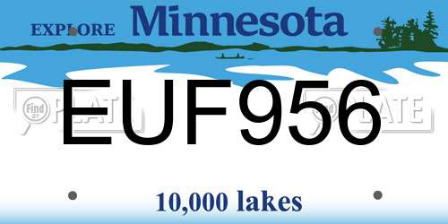 EUF956 Minnesota License Plate
