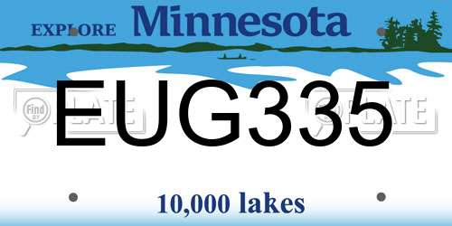 EUG335 Minnesota License Plate