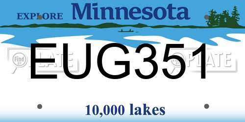 EUG351 Minnesota License Plate
