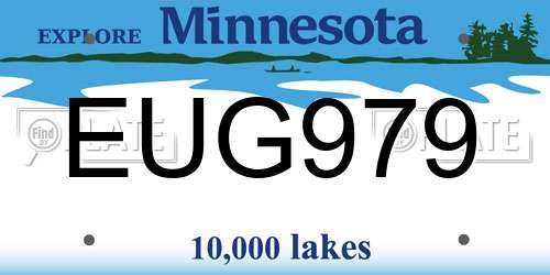 EUG979 Minnesota License Plate