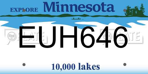 EUH646 Minnesota License Plate