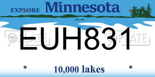 EUH831 Minnesota License Plate