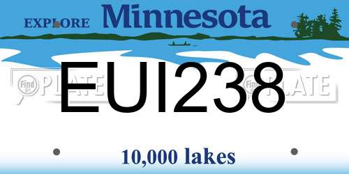 EUI238 Minnesota License Plate