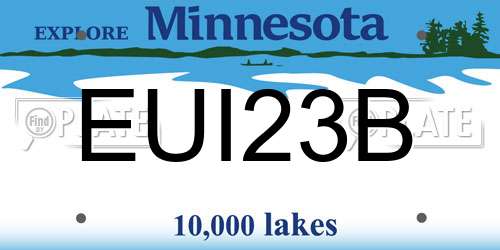 EUI23B Minnesota License Plate