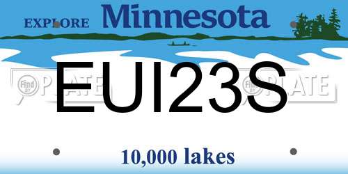 EUI23S Minnesota License Plate