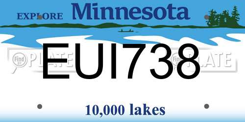 EUI738 Minnesota License Plate