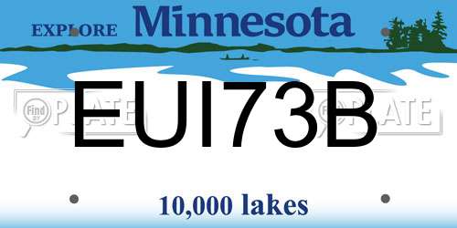 EUI73B Minnesota License Plate