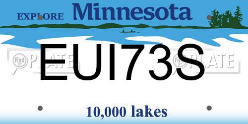 EUI73S Minnesota License Plate