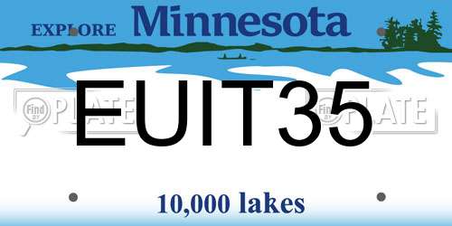 EUIT35 Minnesota License Plate