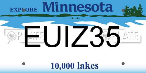 EUIZ35 Minnesota License Plate