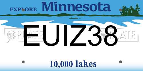 EUIZ38 Minnesota License Plate