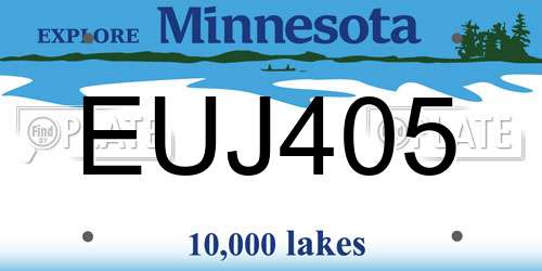 EUJ405 Minnesota License Plate