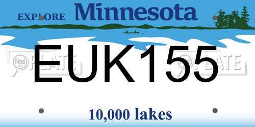 EUK155 Minnesota License Plate