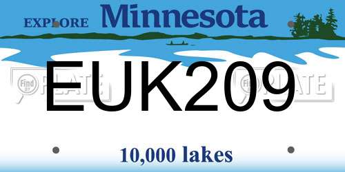 EUK209 Minnesota License Plate
