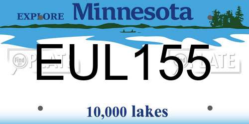 EUL155 Minnesota License Plate