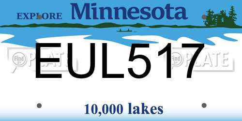 EUL517 Minnesota License Plate