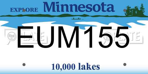 EUM155 Minnesota License Plate