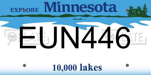 EUN446 Minnesota License Plate