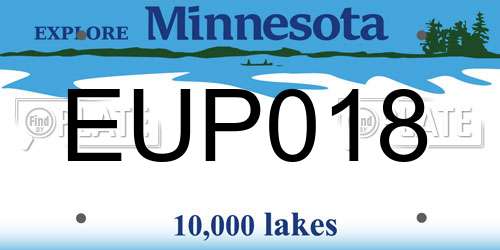 EUP018 Minnesota License Plate