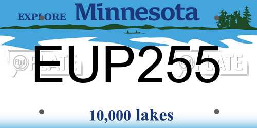 EUP255 Minnesota License Plate