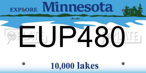EUP480 Minnesota License Plate