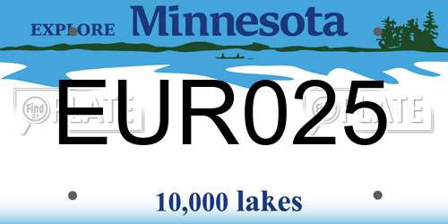 EUR025 Minnesota License Plate