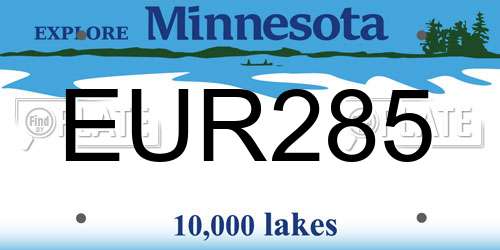 EUR285 Minnesota License Plate
