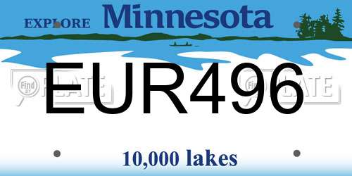 EUR496 Minnesota License Plate