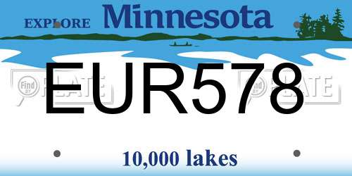 EUR578 Minnesota License Plate