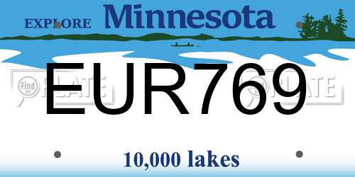 EUR769 Minnesota License Plate
