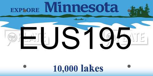 EUS195 Minnesota License Plate