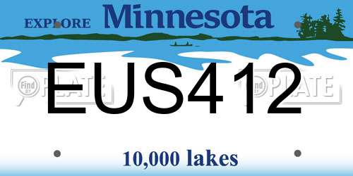 EUS412 Minnesota License Plate