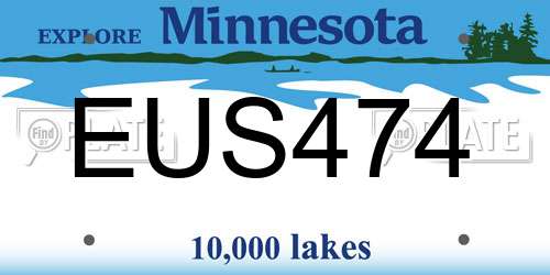 EUS474 Minnesota License Plate
