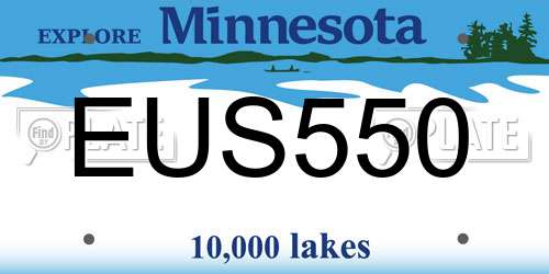 EUS550 Minnesota License Plate