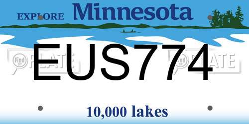 EUS774 Minnesota License Plate