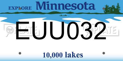 EUU032 Minnesota License Plate
